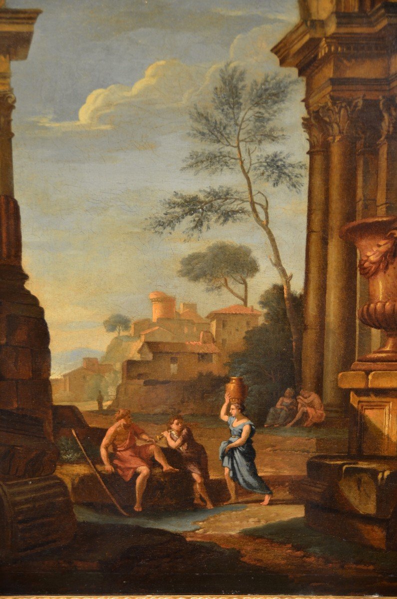 Capriccio con rovine architettoniche e figure, Pierre-Antoine Demachy-photo-4