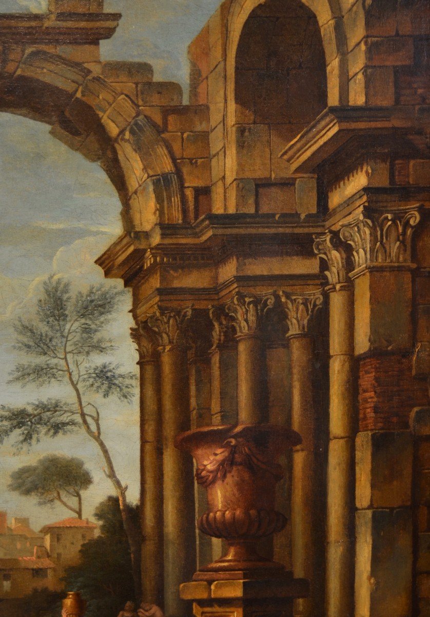 Capriccio con rovine architettoniche e figure, Pierre-Antoine Demachy-photo-3