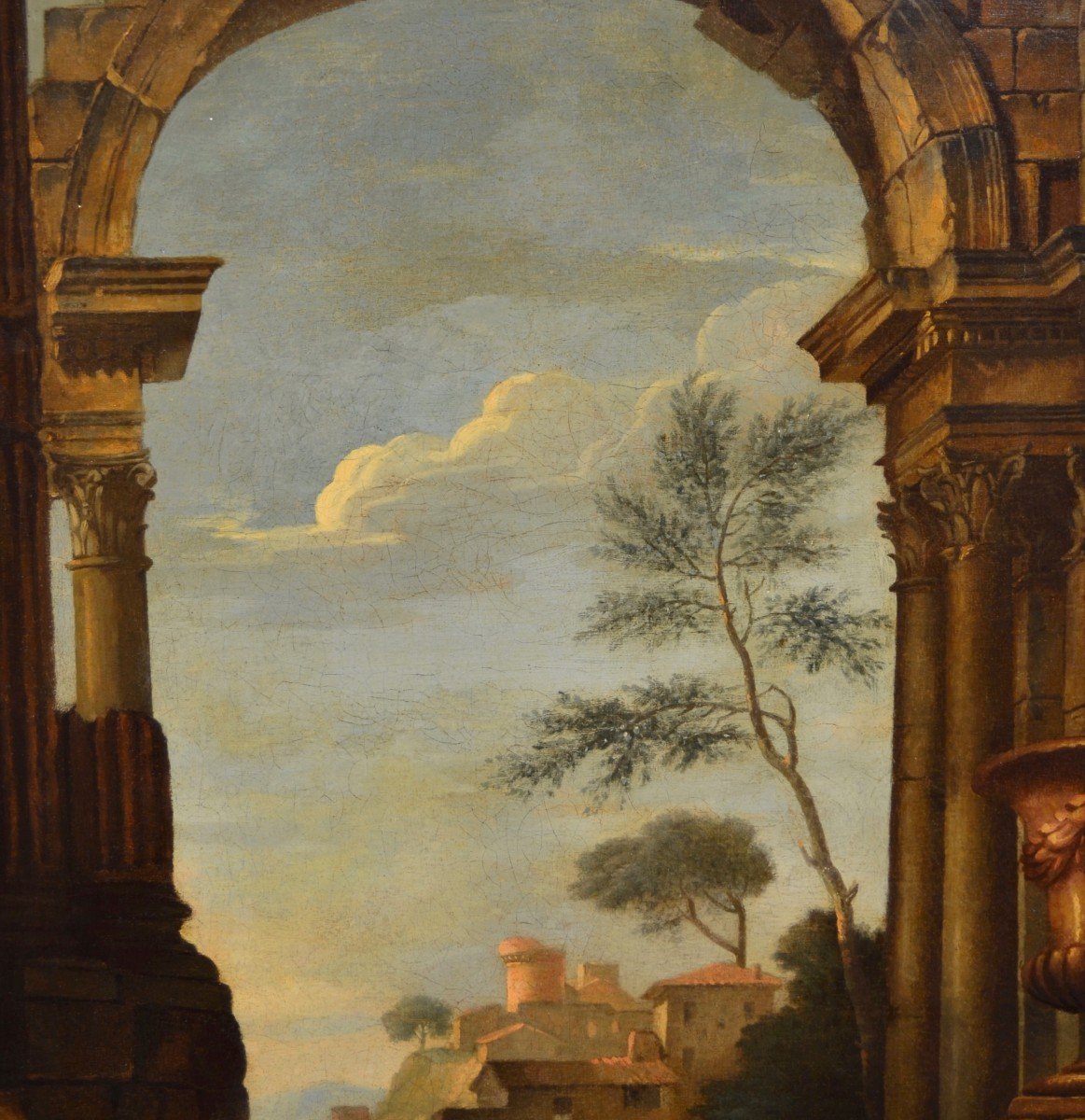 Capriccio con rovine architettoniche e figure, Pierre-Antoine Demachy-photo-4