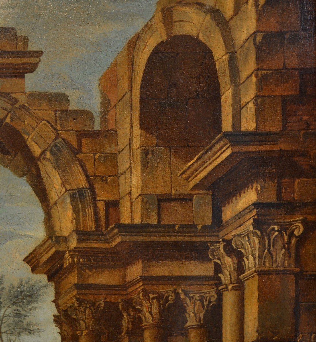 Capriccio con rovine architettoniche e figure, Pierre-Antoine Demachy-photo-6