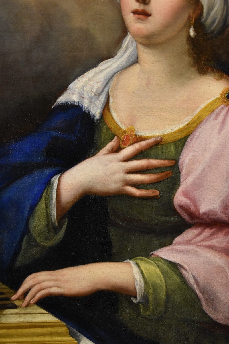 Santa Cecilia e due cherubini, Lucas de la Haye (Nivelles, 1612–Roma, 1682)-photo-6