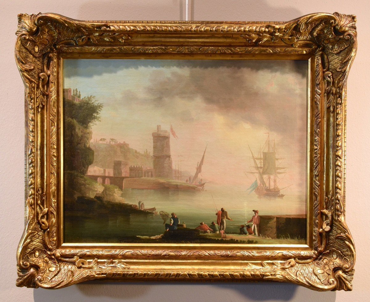 Veduta costiera al tramonto, Atelier di Charles François Grenier de Marseille (1700 –1782)-photo-2