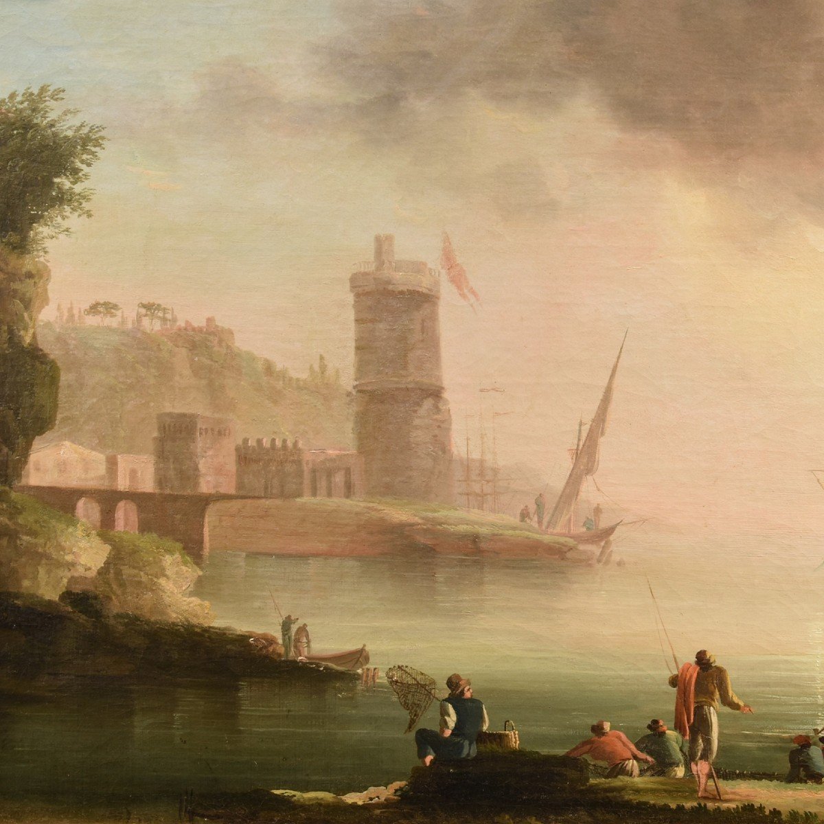 Veduta costiera al tramonto, Atelier di Charles François Grenier de Marseille (1700 –1782)-photo-3