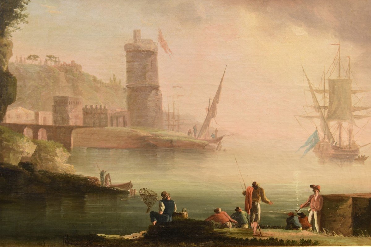 Veduta costiera al tramonto, Atelier di Charles François Grenier de Marseille (1700 –1782)-photo-7