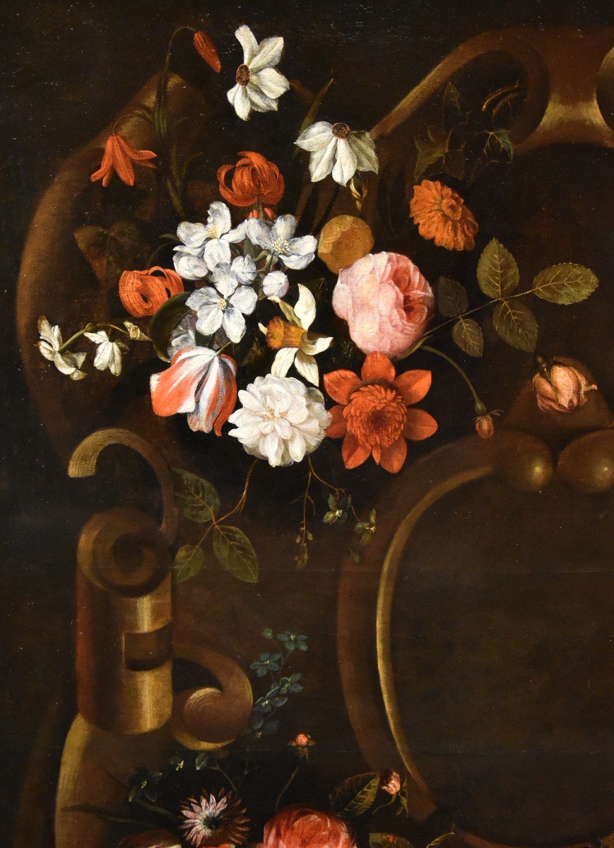 Ghirlanda di fiori con cartiglio, Frans van Everbroeck (Anversa, 1628 – Londra 1693) -photo-3