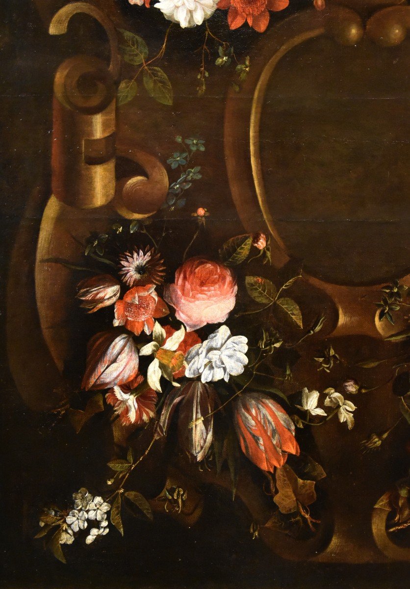 Ghirlanda di fiori con cartiglio, Frans van Everbroeck (Anversa, 1628 – Londra 1693) -photo-1