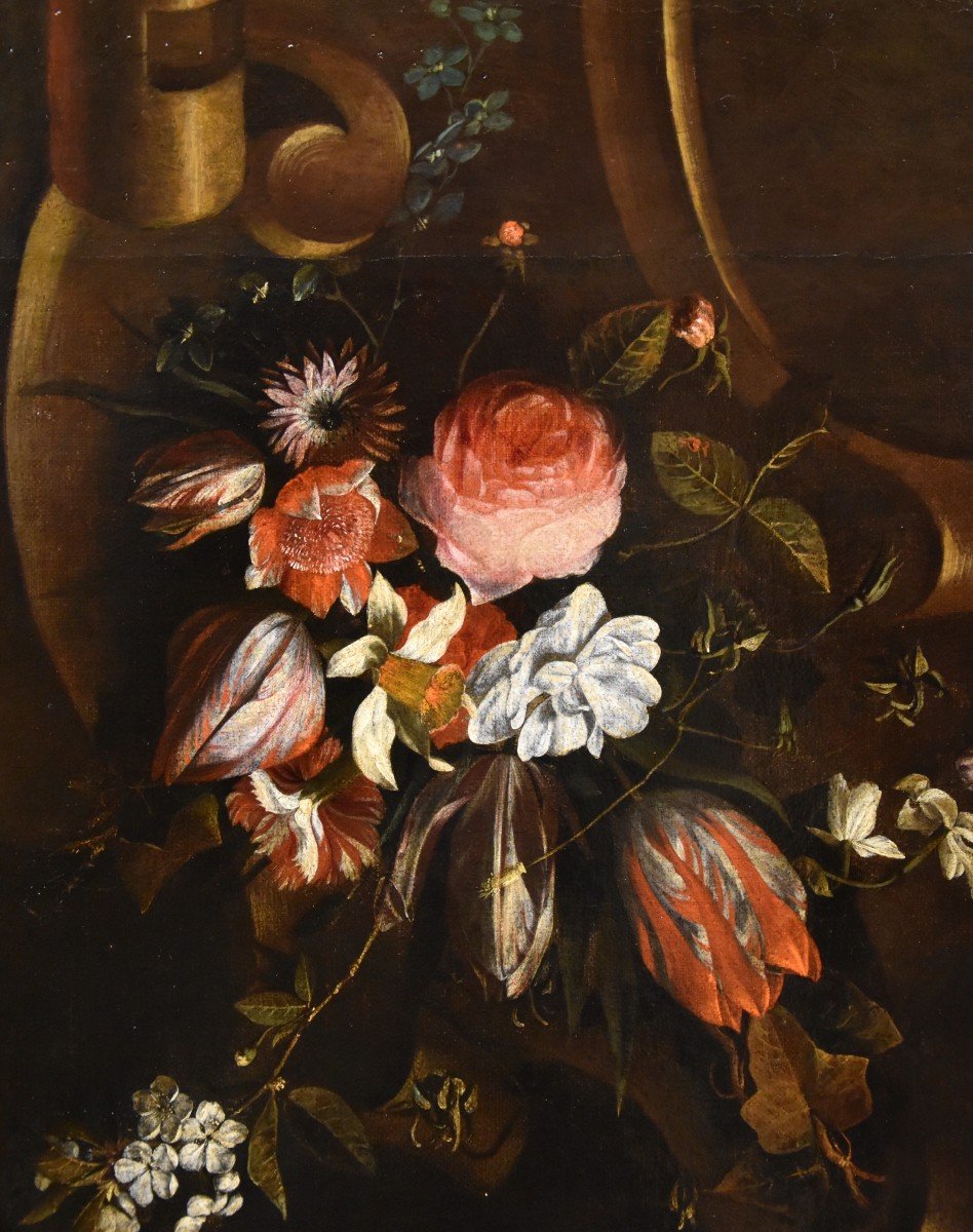 Ghirlanda di fiori con cartiglio, Frans van Everbroeck (Anversa, 1628 – Londra 1693) -photo-2