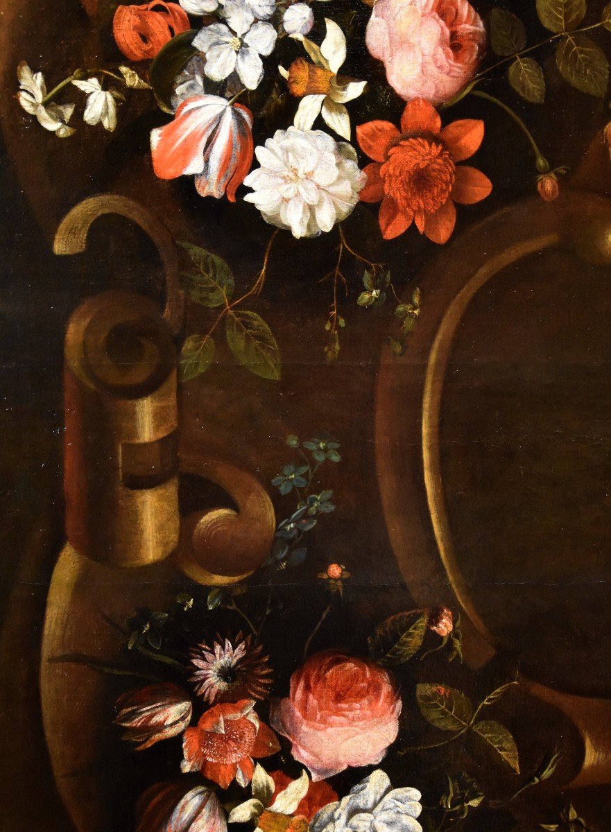 Ghirlanda di fiori con cartiglio, Frans van Everbroeck (Anversa, 1628 – Londra 1693) -photo-3