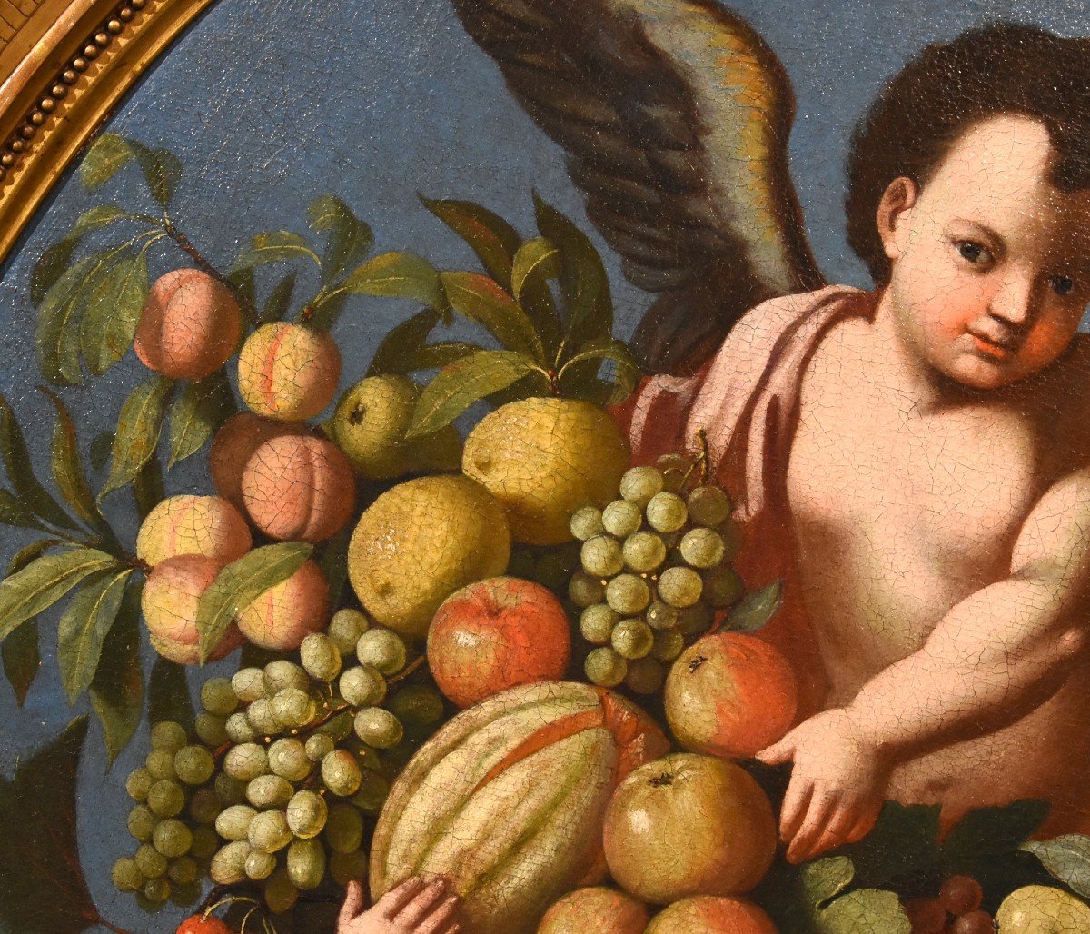 Composizione di frutta sorretta da tre angeli, Luigi Garzi (Pistoia 1638 – Roma1721)-photo-4