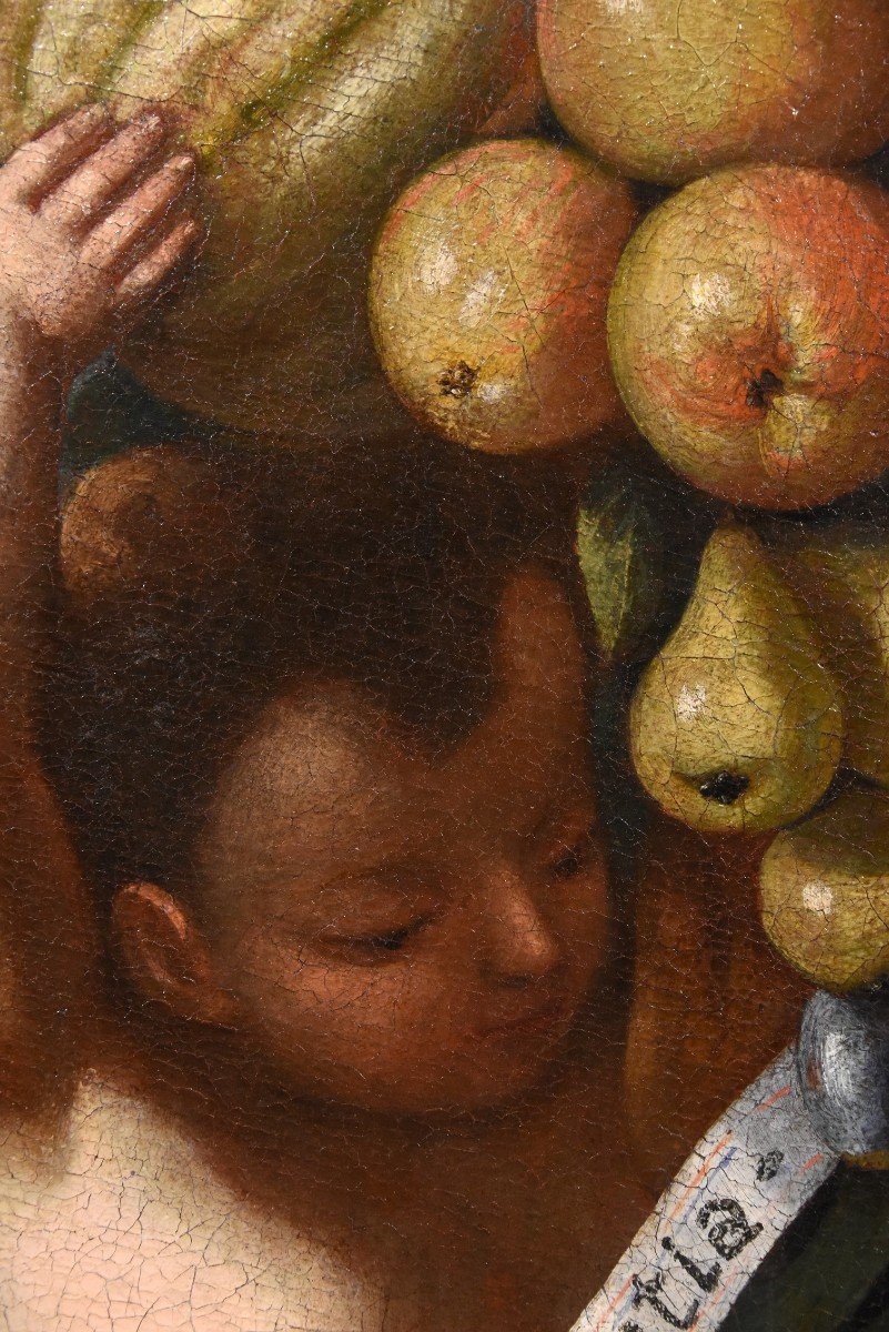 Composizione di frutta sorretta da tre angeli, Luigi Garzi (Pistoia 1638 – Roma1721)-photo-7