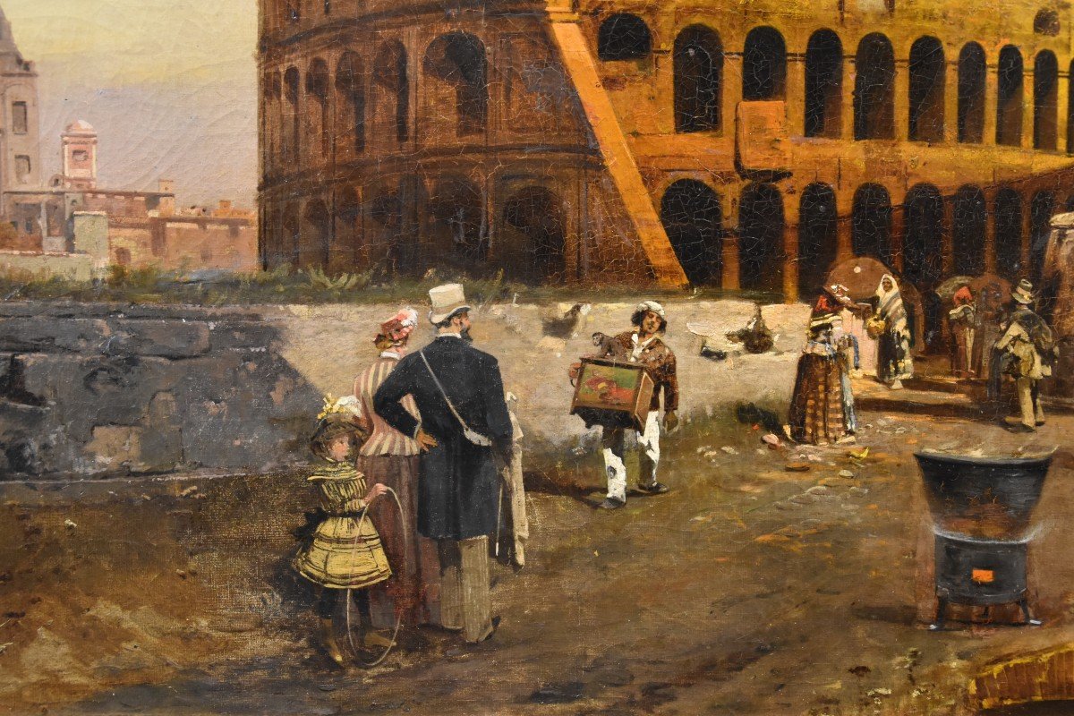 Il Colosseo a Roma al tramonto, Robert Alott (Graz 1850-1910 Vienna) firmato in basso a destra -photo-2