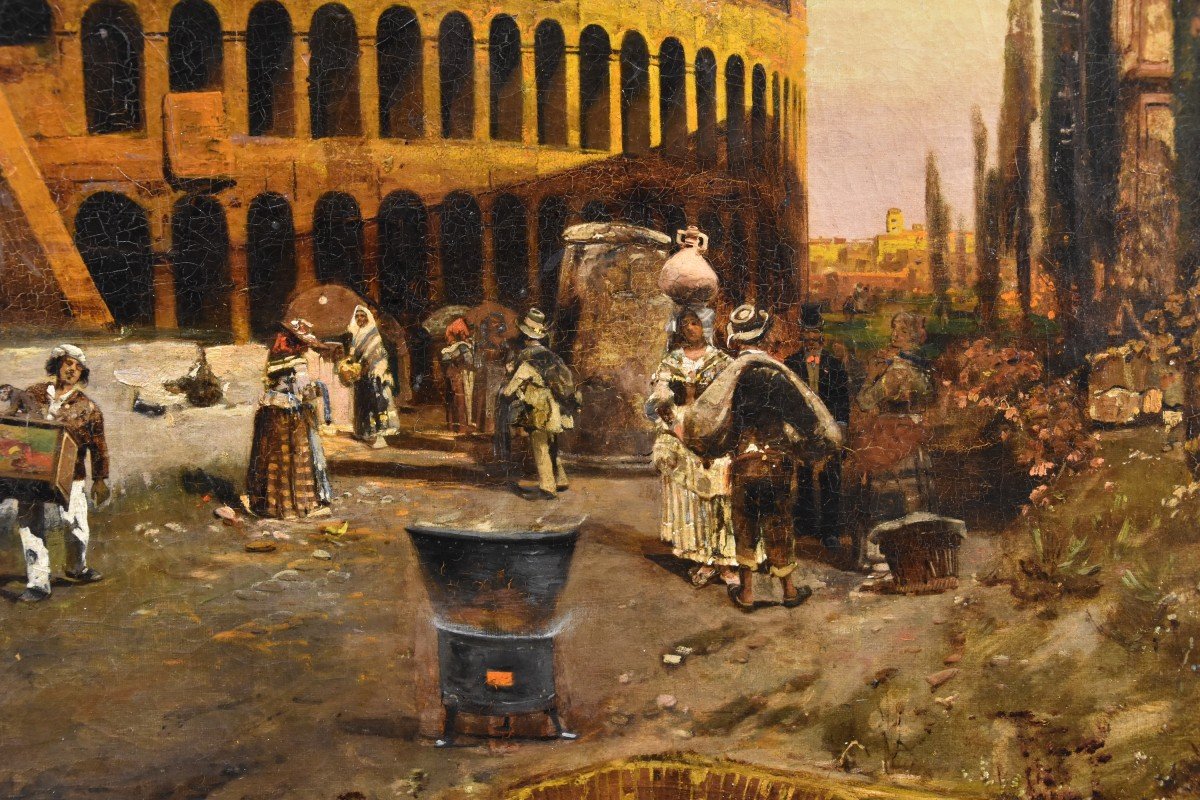 Il Colosseo a Roma al tramonto, Robert Alott (Graz 1850-1910 Vienna) firmato in basso a destra -photo-6