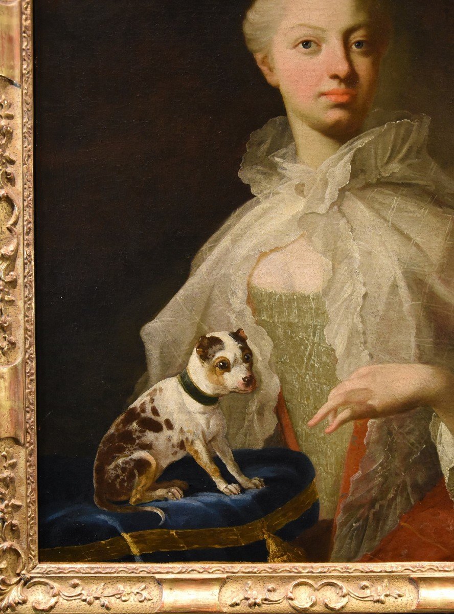 Ritratto di nobildonna con cagnolino, Louis Michel van Loo (Toulon 1707– Parigi 1771)-photo-4