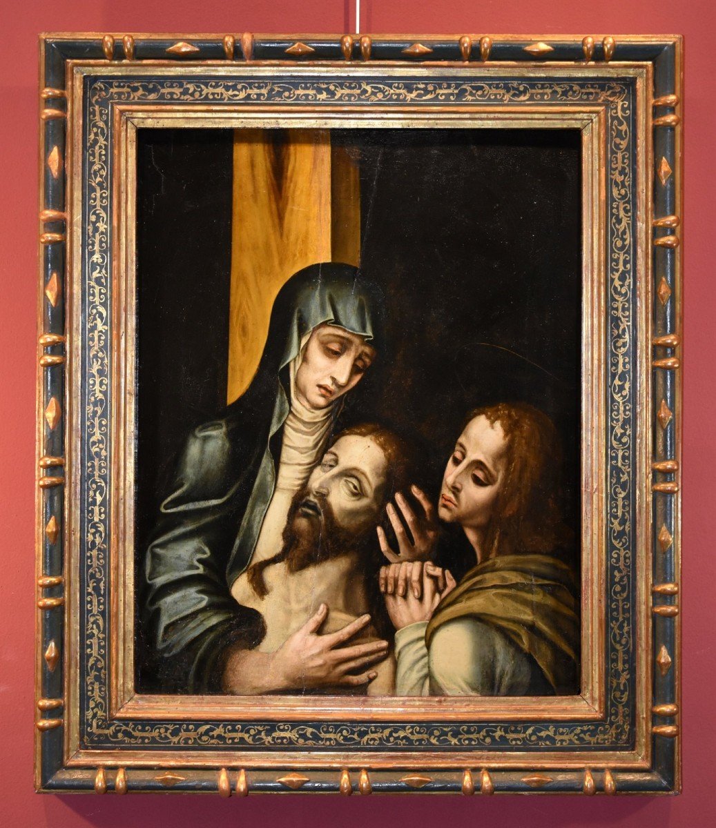 La Pietà con San Giovanni, Luis de Morales, Detto ‘El Divino’ (Badajoz 1509 – 1586) bottega di-photo-2