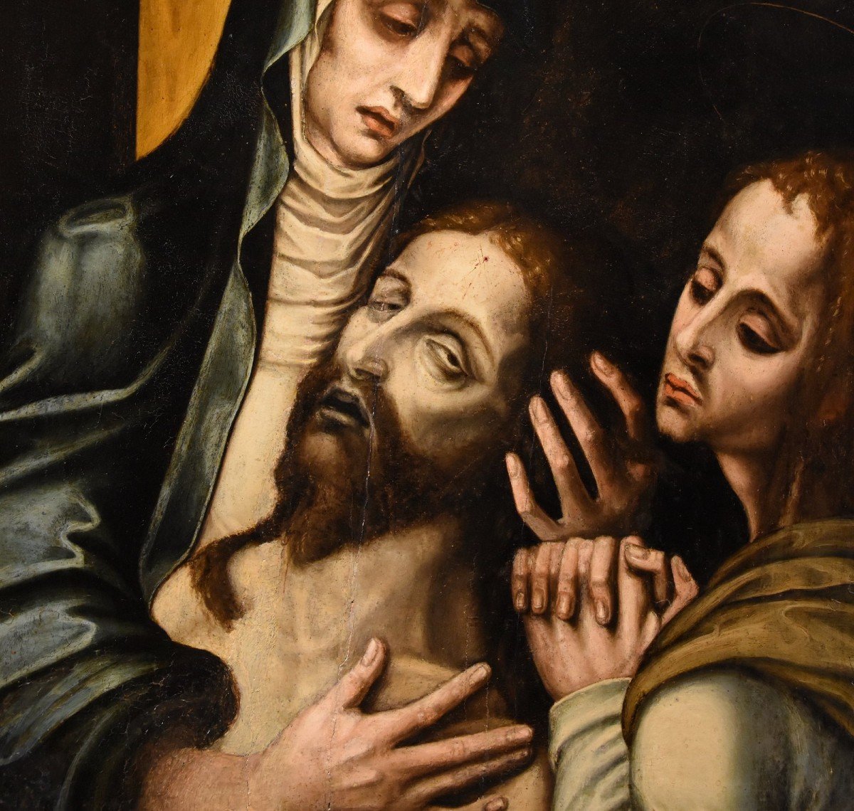 La Pietà con San Giovanni, Luis de Morales, Detto ‘El Divino’ (Badajoz 1509 – 1586) bottega di-photo-4