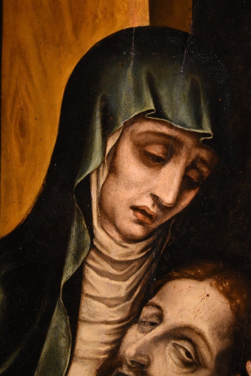 La Pietà con San Giovanni, Luis de Morales, Detto ‘El Divino’ (Badajoz 1509 – 1586) bottega di-photo-3