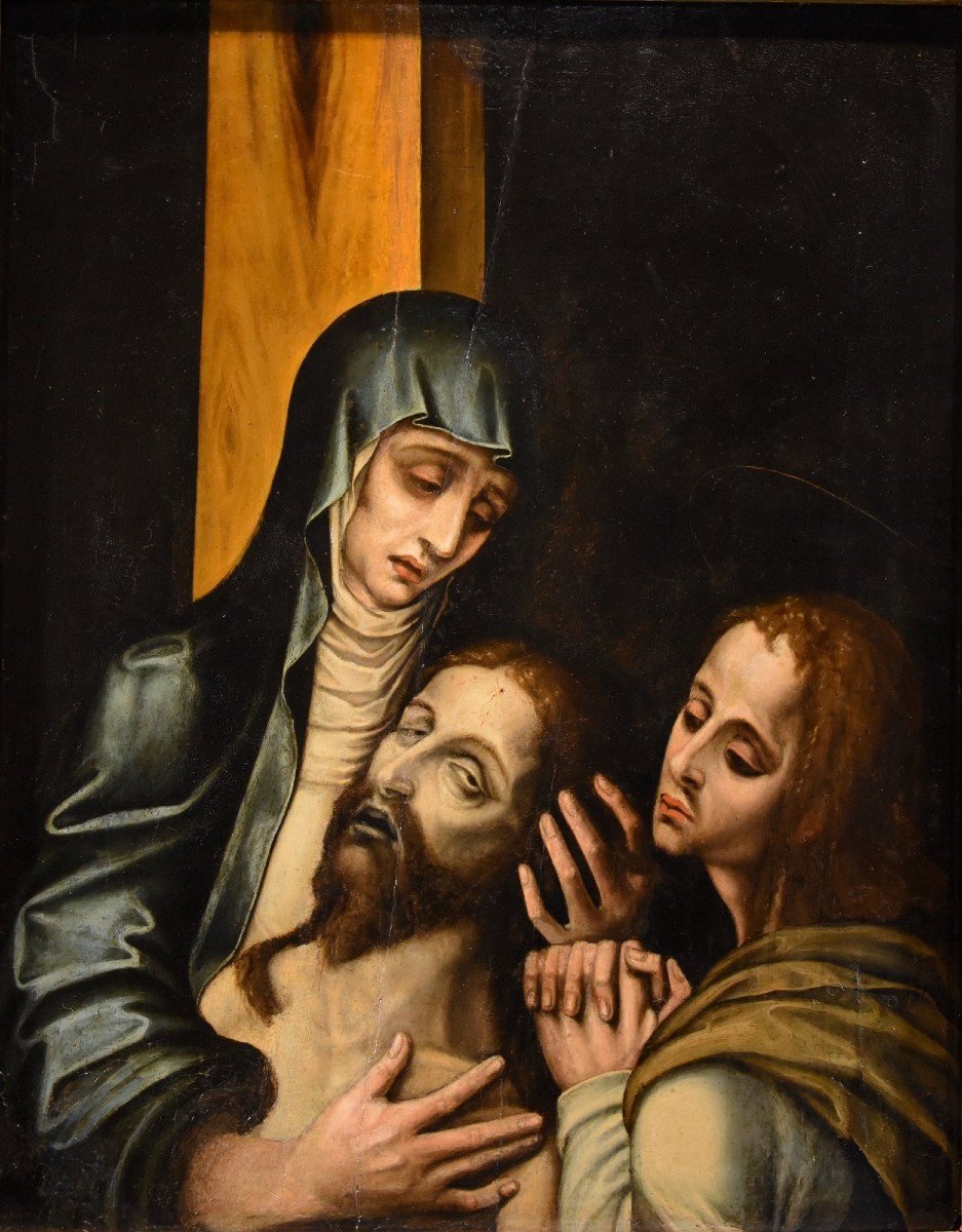 La Pietà con San Giovanni, Luis de Morales, Detto ‘El Divino’ (Badajoz 1509 – 1586) bottega di