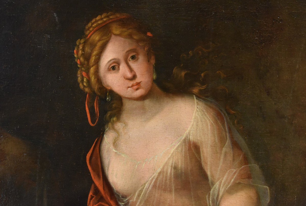 Mattheus Terwesten (L'Aia, 1670 - 1757) Ritratto di fanciulla come allegoria della pittura-photo-2