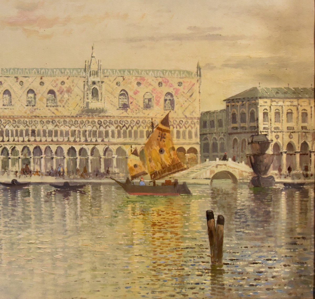 Venezia con Piazzetta San Marco e Palazzo Ducale, Maximilian Heilmaier (1869 - 1923) FIRMATO-photo-3