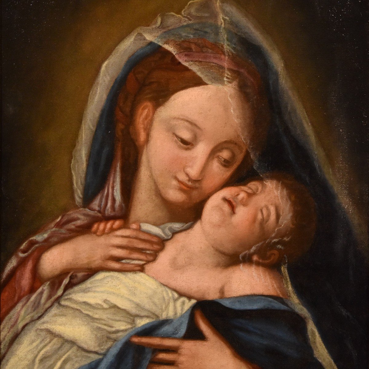 Madonna con il Bambino dormiente, Giovan Battista Salvi "il Sassoferrato" (1609 - 1685) seguace