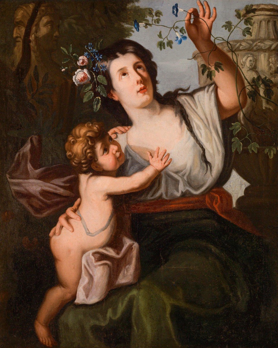 Flora come allegoria della Primavera, Guglielmo Cortese, detto il Borgognone  (1628 - 1679)