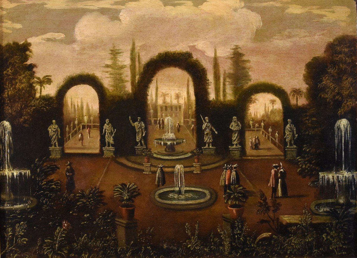 Giardino all’italiana di una villa, Isaac de Moucheron (Amsterdam 1667 - 1744)