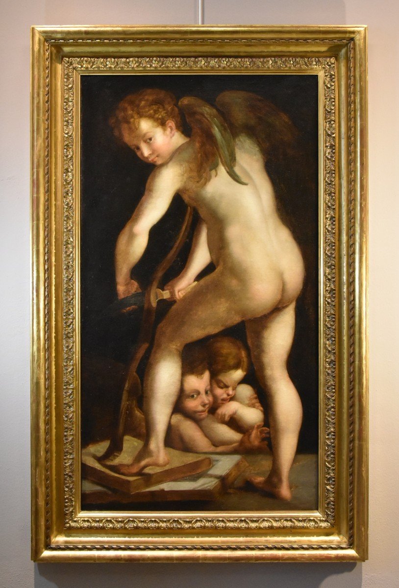 Amore che fabbrica l’arco, Francesco Mazzola, detto IL PARMIGIANINO (Parme, 1503 - 1540) Seguac-photo-2