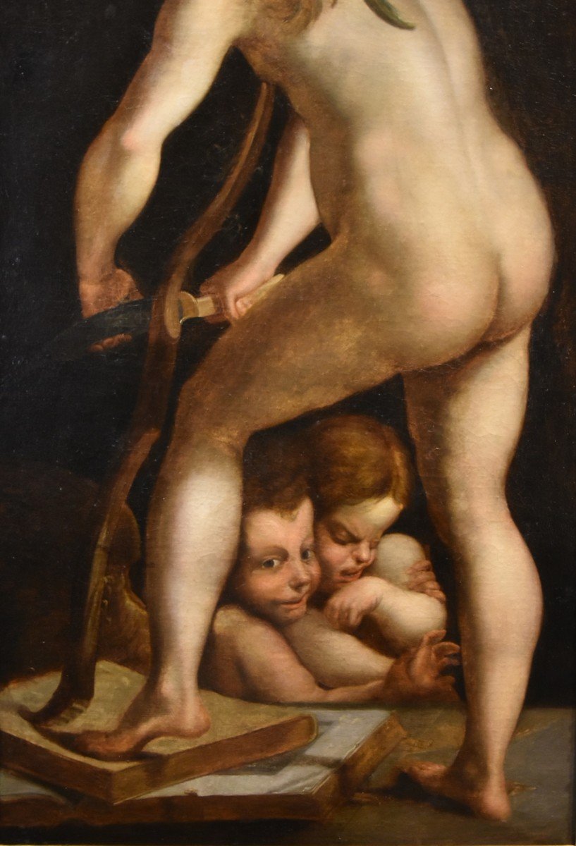 Amore che fabbrica l’arco, Francesco Mazzola, detto IL PARMIGIANINO (Parme, 1503 - 1540) Seguac-photo-3