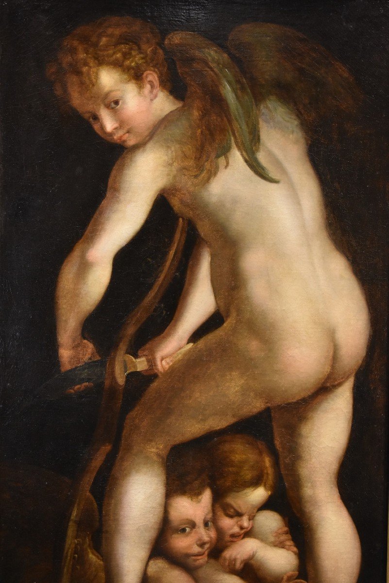 Amore che fabbrica l’arco, Francesco Mazzola, detto IL PARMIGIANINO (Parme, 1503 - 1540) Seguac-photo-4