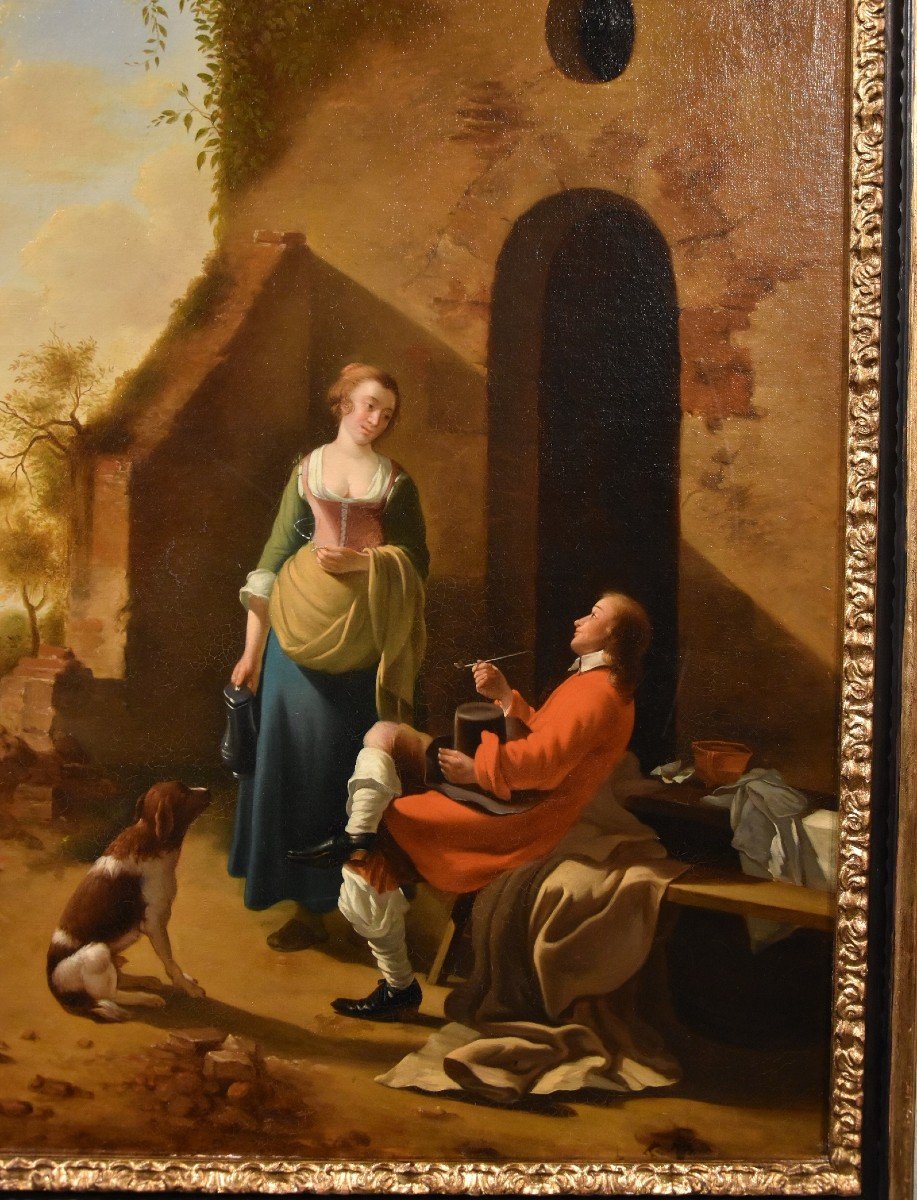 Scena galante all’ingresso di una locanda, Jan Vermeer d'Utrecht (Vers 1630 - 1692)-photo-4