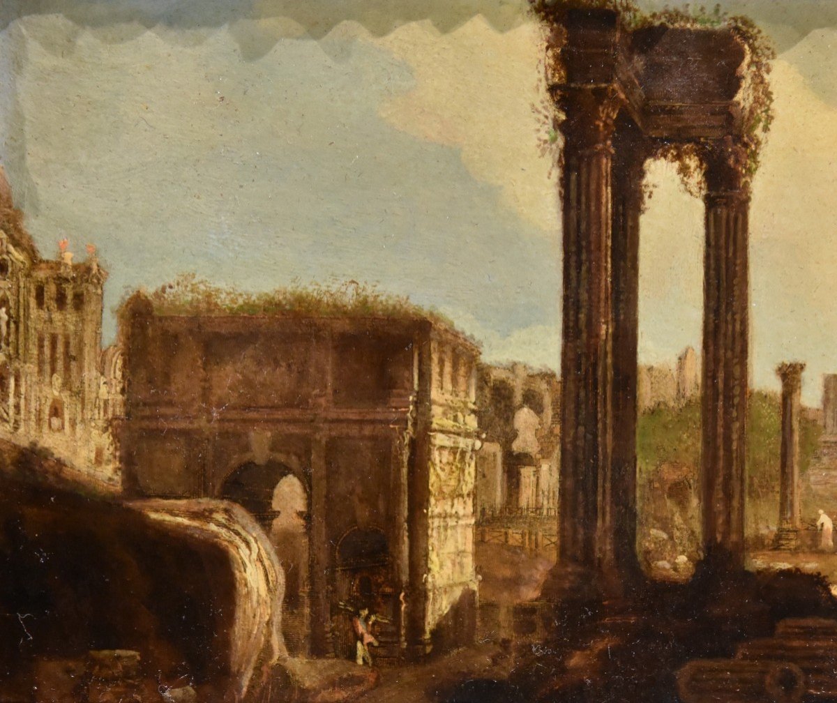 Coppia di vedute romane con rovine antiche, Hubert Robert (Parigi, 1733 – Parigi, 1808)-photo-5