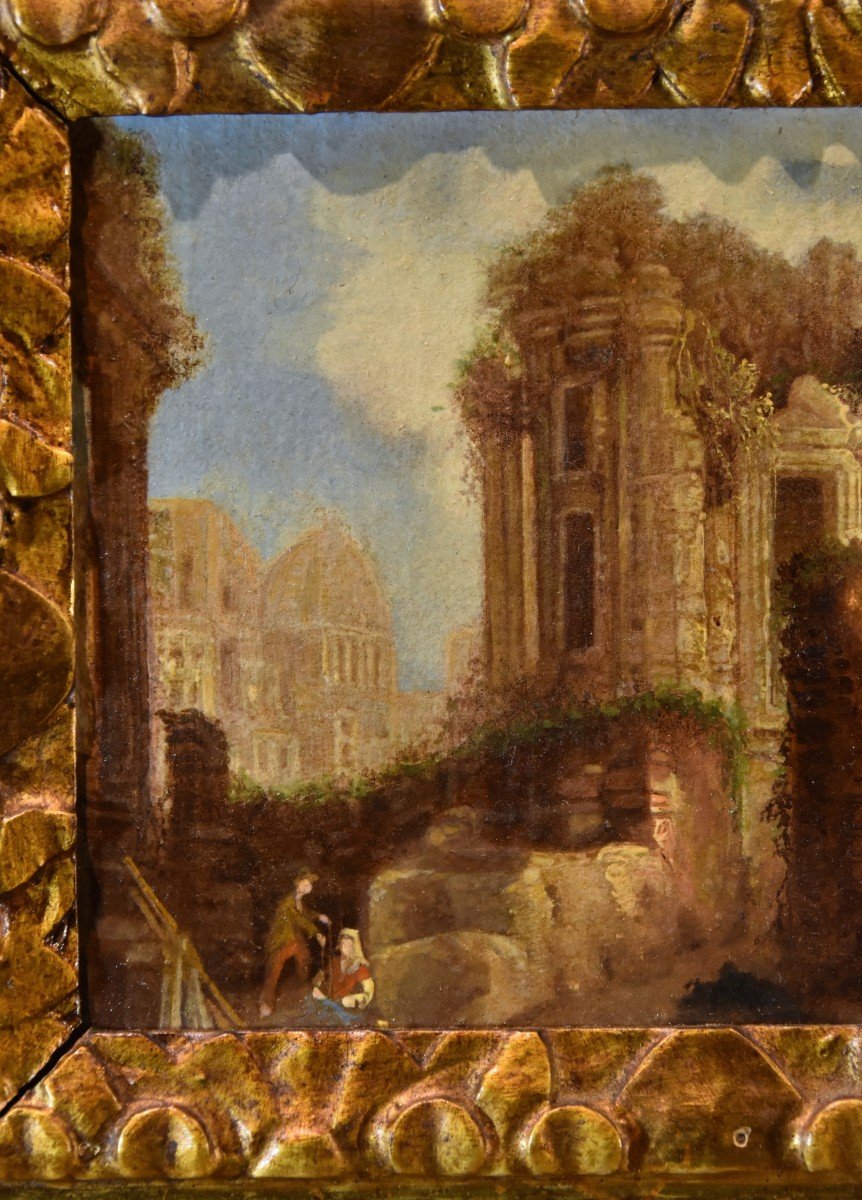 Coppia di vedute romane con rovine antiche, Hubert Robert (Parigi, 1733 – Parigi, 1808)-photo-6