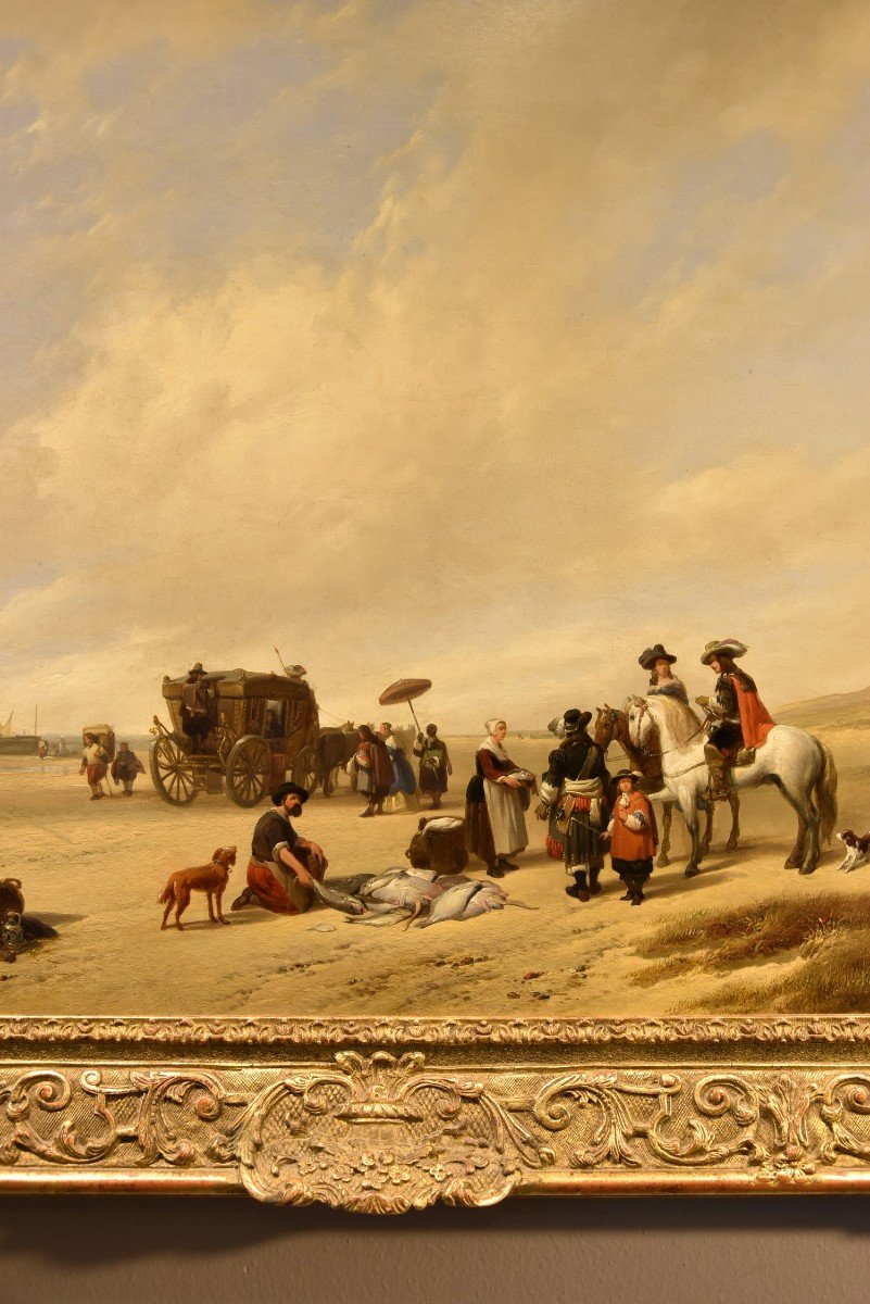 La spiaggia di Scheveningen, Hubertus van Hove (L’Aia, 1814 - Anversa, 1865)-photo-2