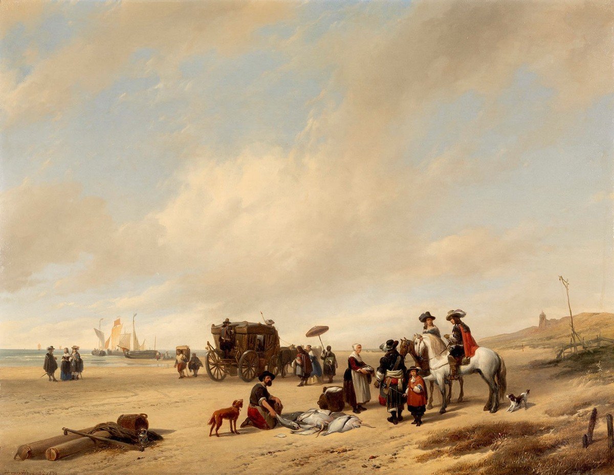 La spiaggia di Scheveningen, Hubertus van Hove (L’Aia, 1814 - Anversa, 1865)