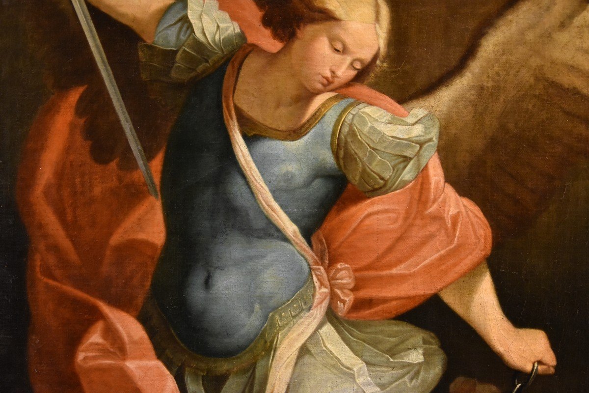 L’Arcangelo Michele, Guido Reni (Bologna 1575 - 1642) Bottega/Seguace di-photo-1