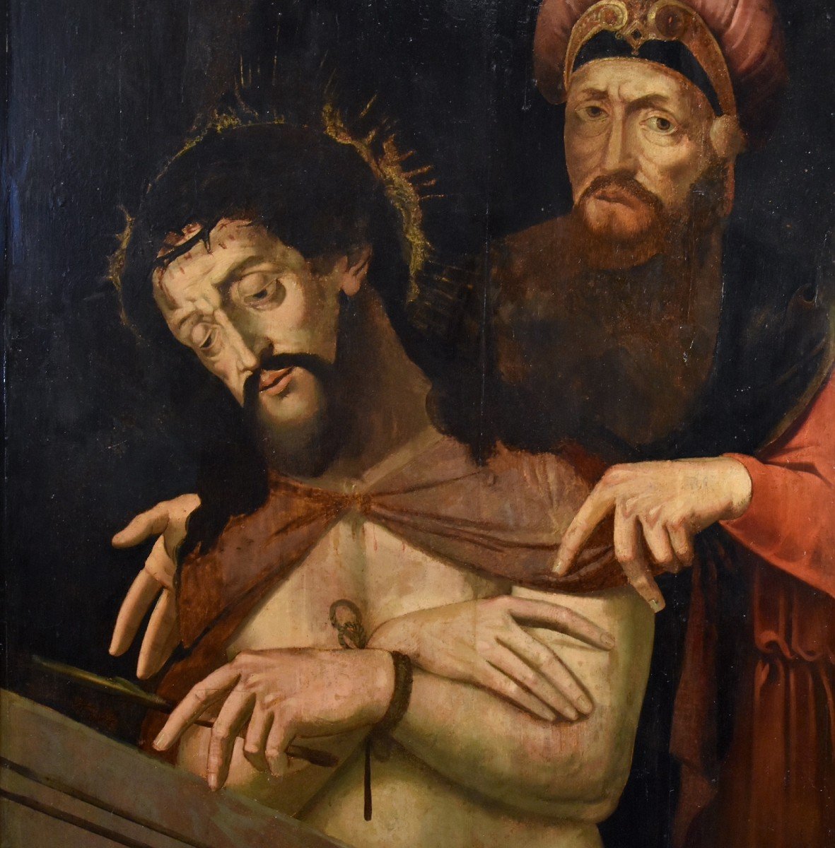 Ecce Homo con Ponzio Pilato, Cerchia di Michael Coxie (Malines, 1499 – 1592)-photo-3