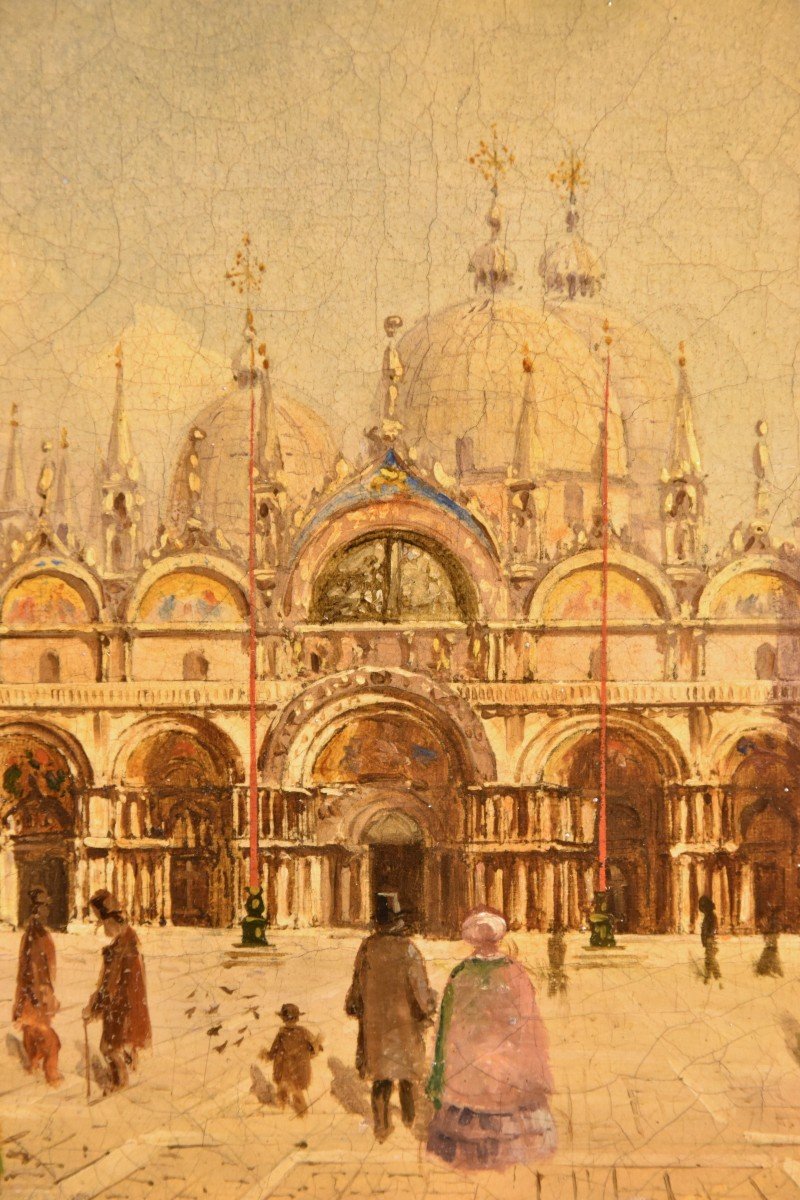 Veduta di Venezia con Piazza San Marco, Pittore vedutista dell'Ottocento-photo-7