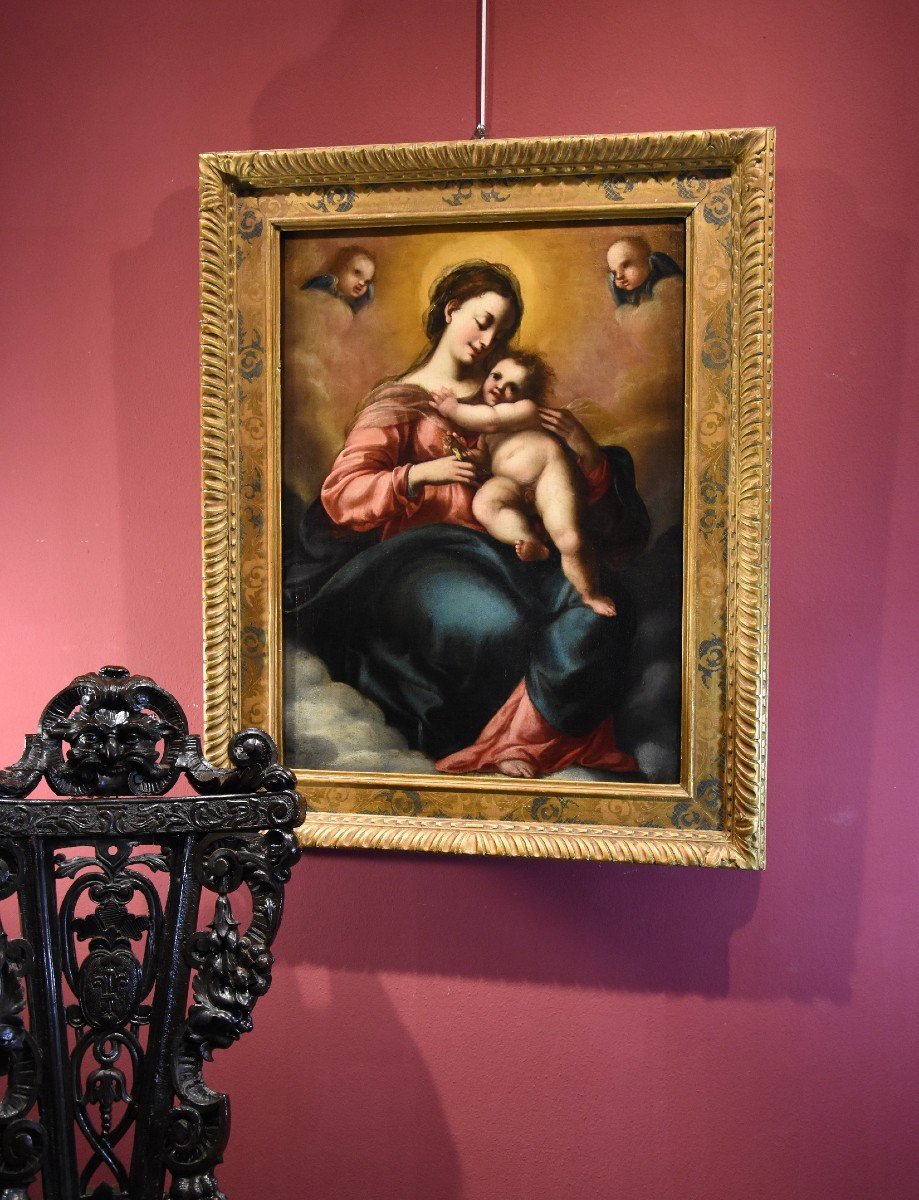 Jacopo Confortini (Firenze 1602-1672), Madonna con Bambino e due angeli-photo-6