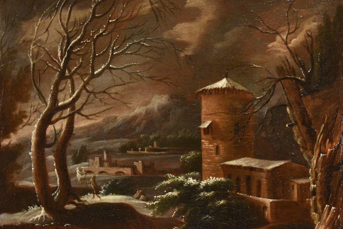 Paesaggio invernale, Francesco Foschi (Ancona, 1710 - Roma, 1780) Attribuibile-photo-2