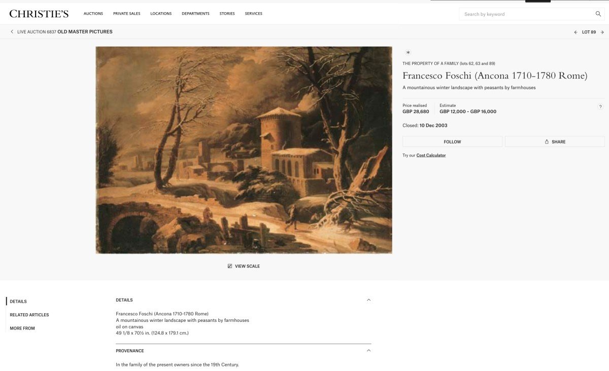 Paesaggio invernale, Francesco Foschi (Ancona, 1710 - Roma, 1780) Attribuibile-photo-5