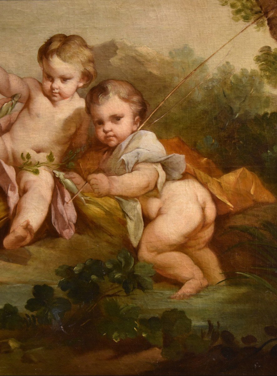 Putti come pescatori, Francois Boucher (Parigi, 1703 - 1770) scuola di-photo-3