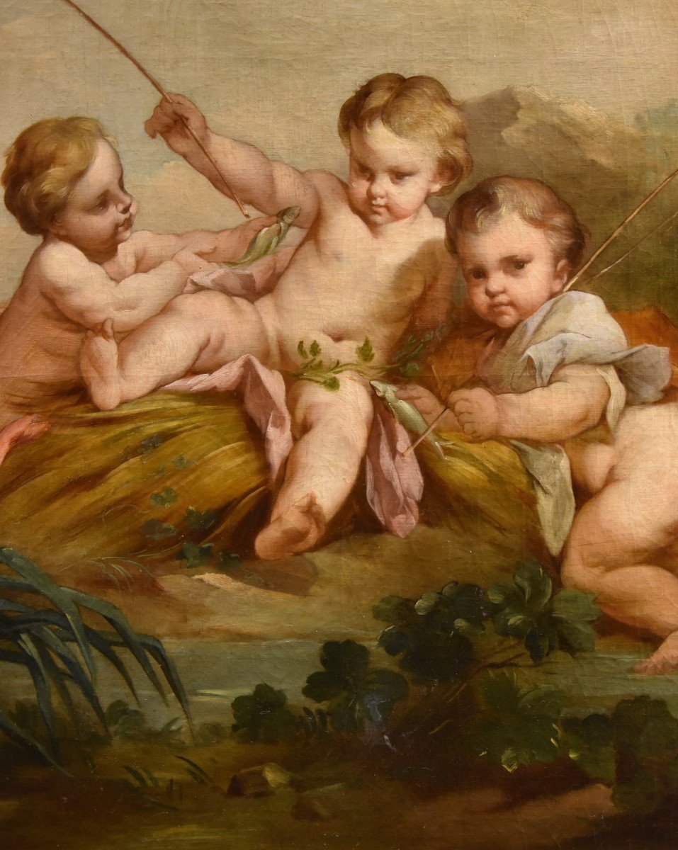 Putti come pescatori, Francois Boucher (Parigi, 1703 - 1770) scuola di-photo-3