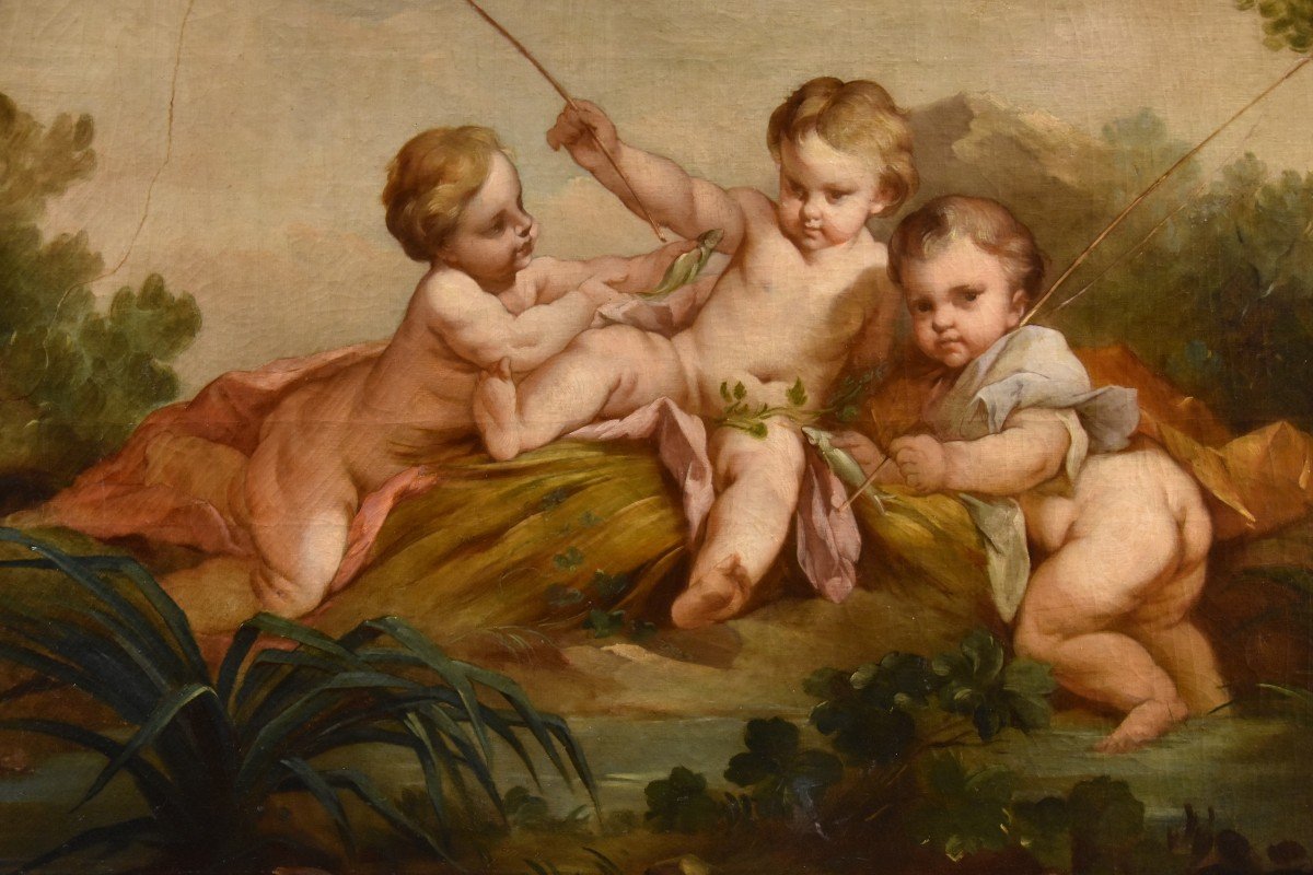 Putti come pescatori, Francois Boucher (Parigi, 1703 - 1770) scuola di-photo-6