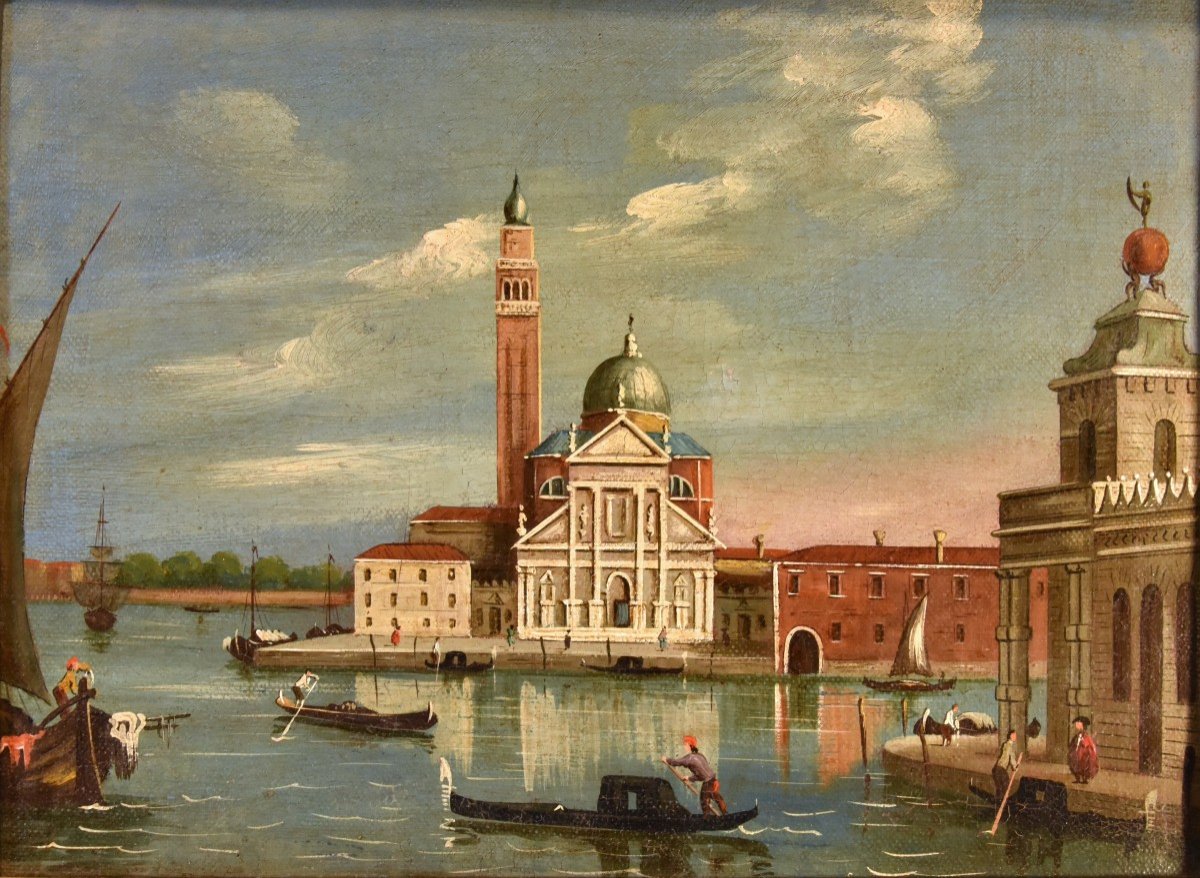 Veduta di Venezia con l’Isola di San Giorgio, Seguace di Canaletto  (Venezia, 1697 – 1768)-photo-2