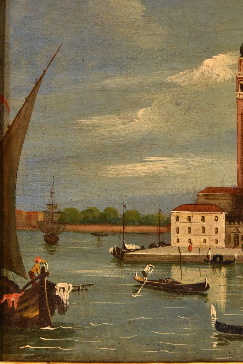 Veduta di Venezia con l’Isola di San Giorgio, Seguace di Canaletto  (Venezia, 1697 – 1768)-photo-4