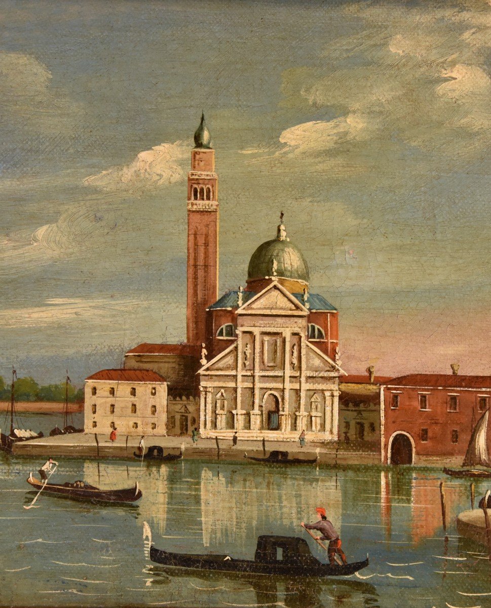 Veduta di Venezia con l’Isola di San Giorgio, Seguace di Canaletto  (Venezia, 1697 – 1768)-photo-1