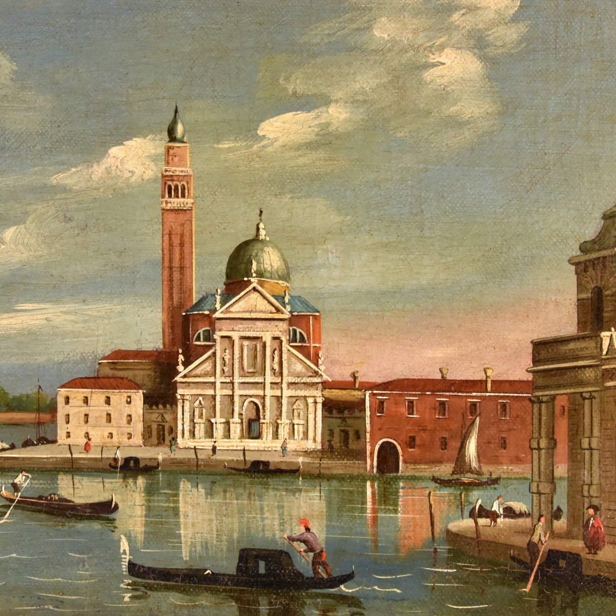 Veduta di Venezia con l’Isola di San Giorgio, Seguace di Canaletto  (Venezia, 1697 – 1768)-photo-3