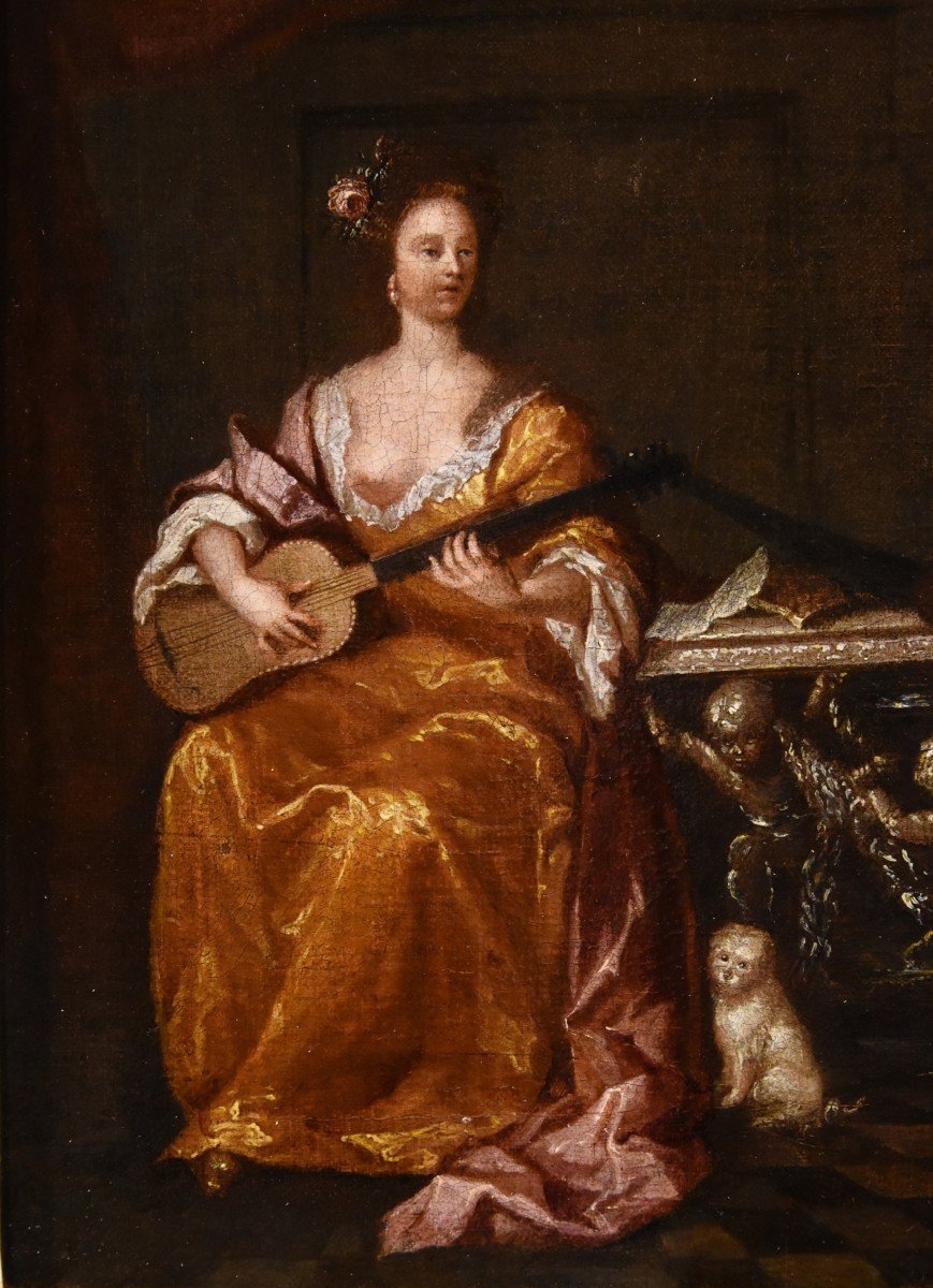 Suonatrice di chitarra, Gaspard Netscher (Heidelberg, 1639 – L'Aia, 1684)-photo-2