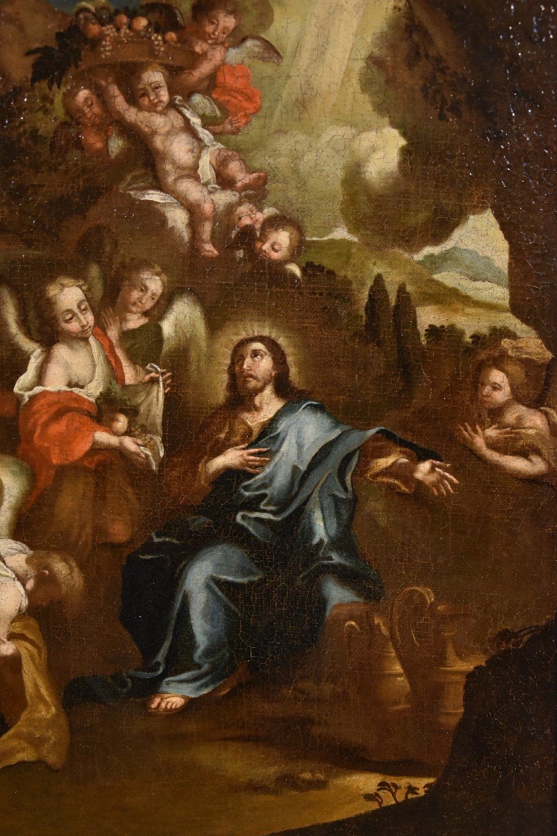 Cristo circondato dagli angeli nel deserto, Cerchia di Pietro da Cortona-photo-2