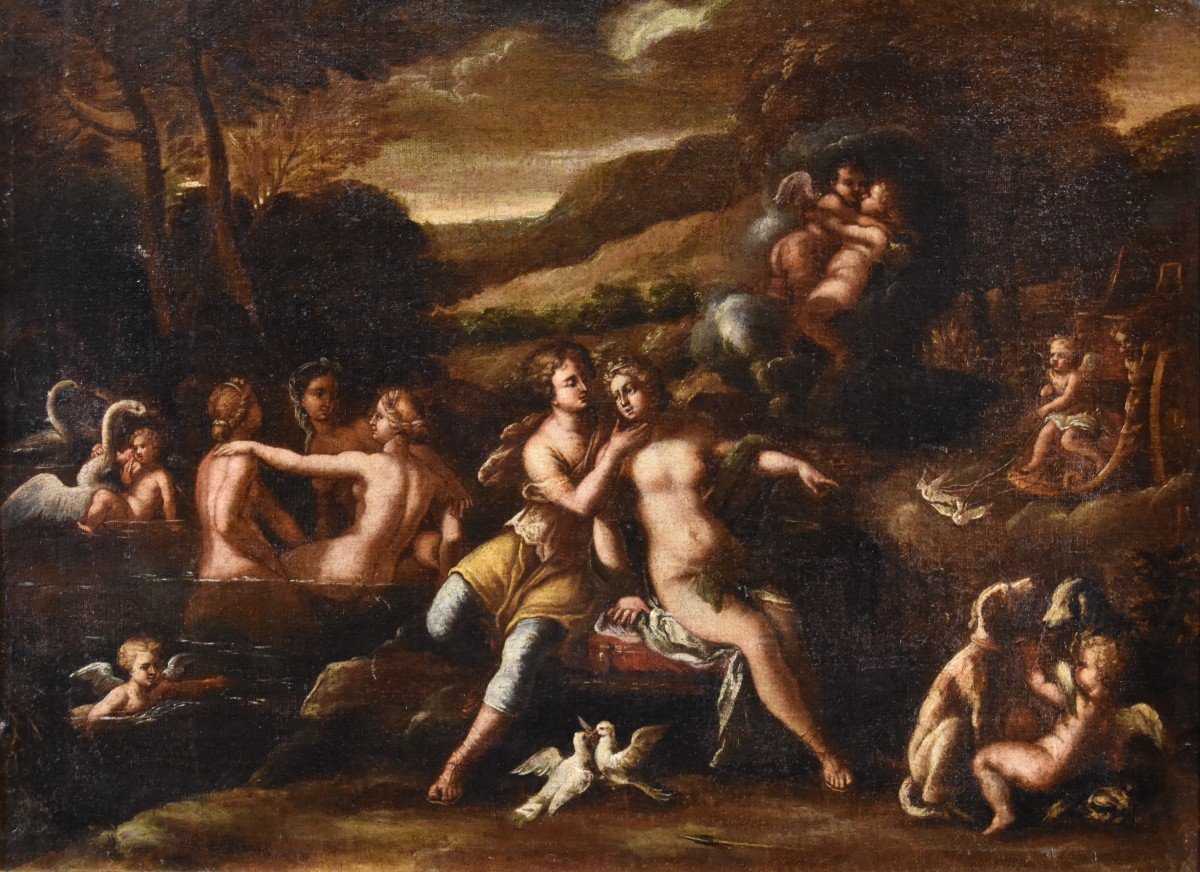 Idillio tra Venere ed Adone, Bottega di Filippo Lauri (Roma,1623 – 1694)-photo-2